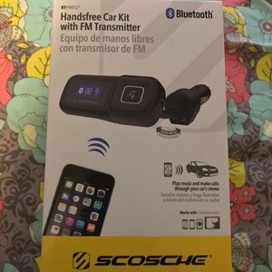 New SCOSCHE Handsfree Car Kit with FM Transmitter
